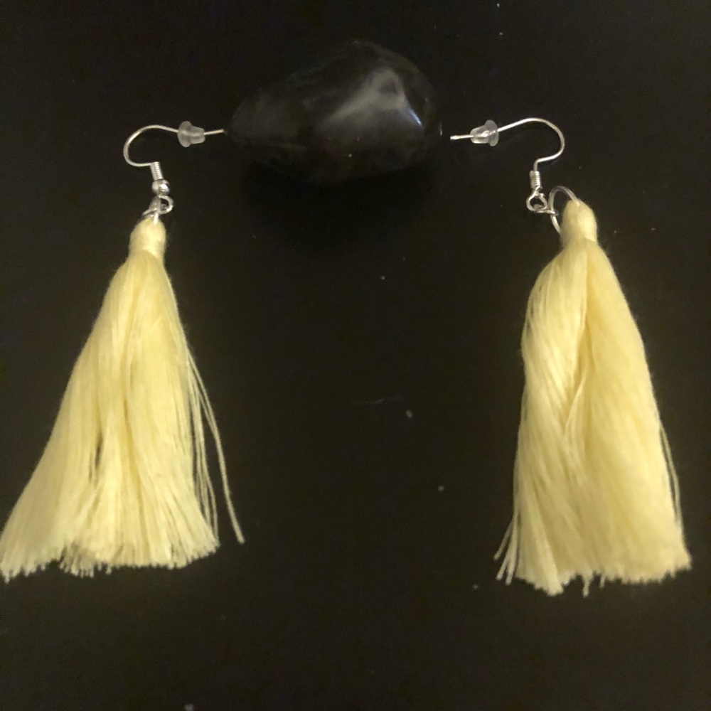 Handmade Brand New Bright Yellow Tassel Earrings